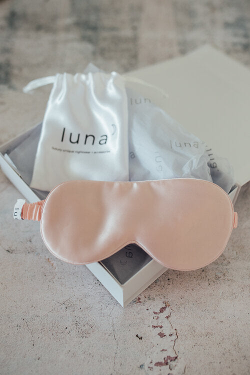 Luna Luxury Pink Silk Eye Mask